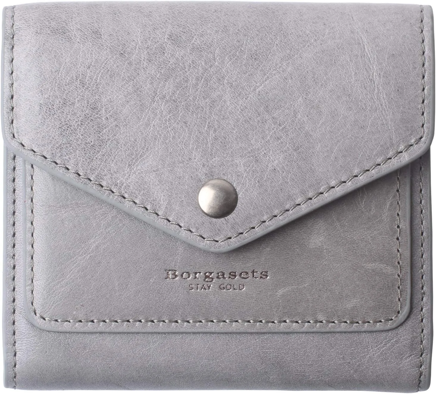 Borgasets Small Wallet for Women Genuine Leather RFID Blocking Card Holder Organizer Pocket Compact Bifold Ladies Mini Purse