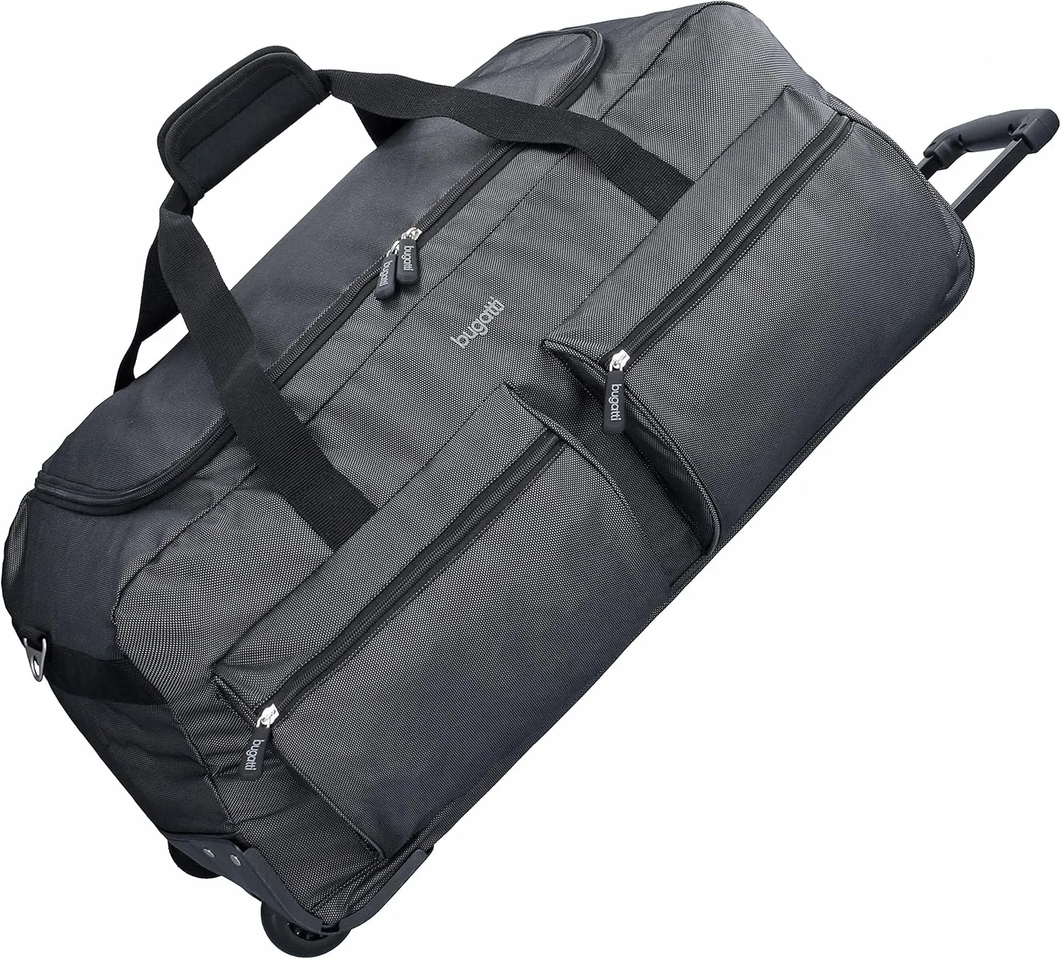 Bugatti Lima 70 cm Black Wheeled Holiday Travel Sports Travel Duffel Bag, charcoal, L
