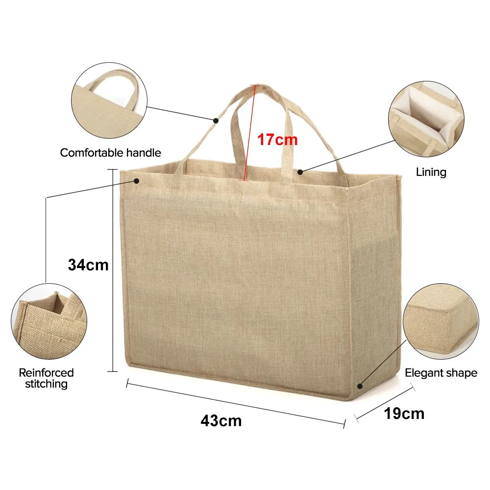 Burlap Tote Bag Natural - 43 x 34 x 19 cm