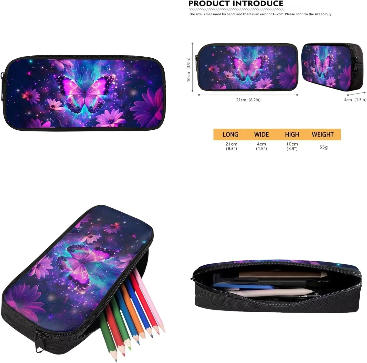 Butterfly Floral Backpacks and Lunch Boxes for Girls School Bags for Boys 5-7 Back to School 17Inch Bookbags with Zipper Pocket Gift Choice for Children/Kids On Back To School,Birthday