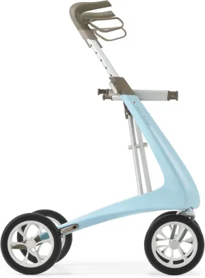 byACRE Carbon Ultralight Rollator Walker - World's Lightest Carbon Rollator - Only 10.6 lbs | Indoor and Outdoor Use | Foldable with seat and Easy to Travel with (Morning Blue, Compact Track)