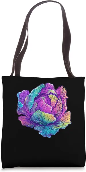 Cabbage Synthwave Tote Bag