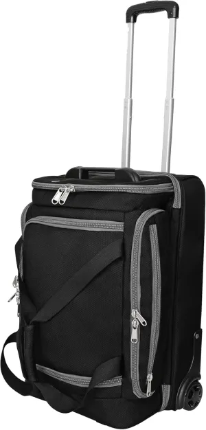 CADDYDADDY First Class Carry-on Duffel Bag for Men & Women, Golf Travel Bag, Skate Wheels, Telescoping Handle, Ballistic Nylon, 2 Adjustable Luggage Straps Shoe Pocket 2 Year Full Replacement Coverage