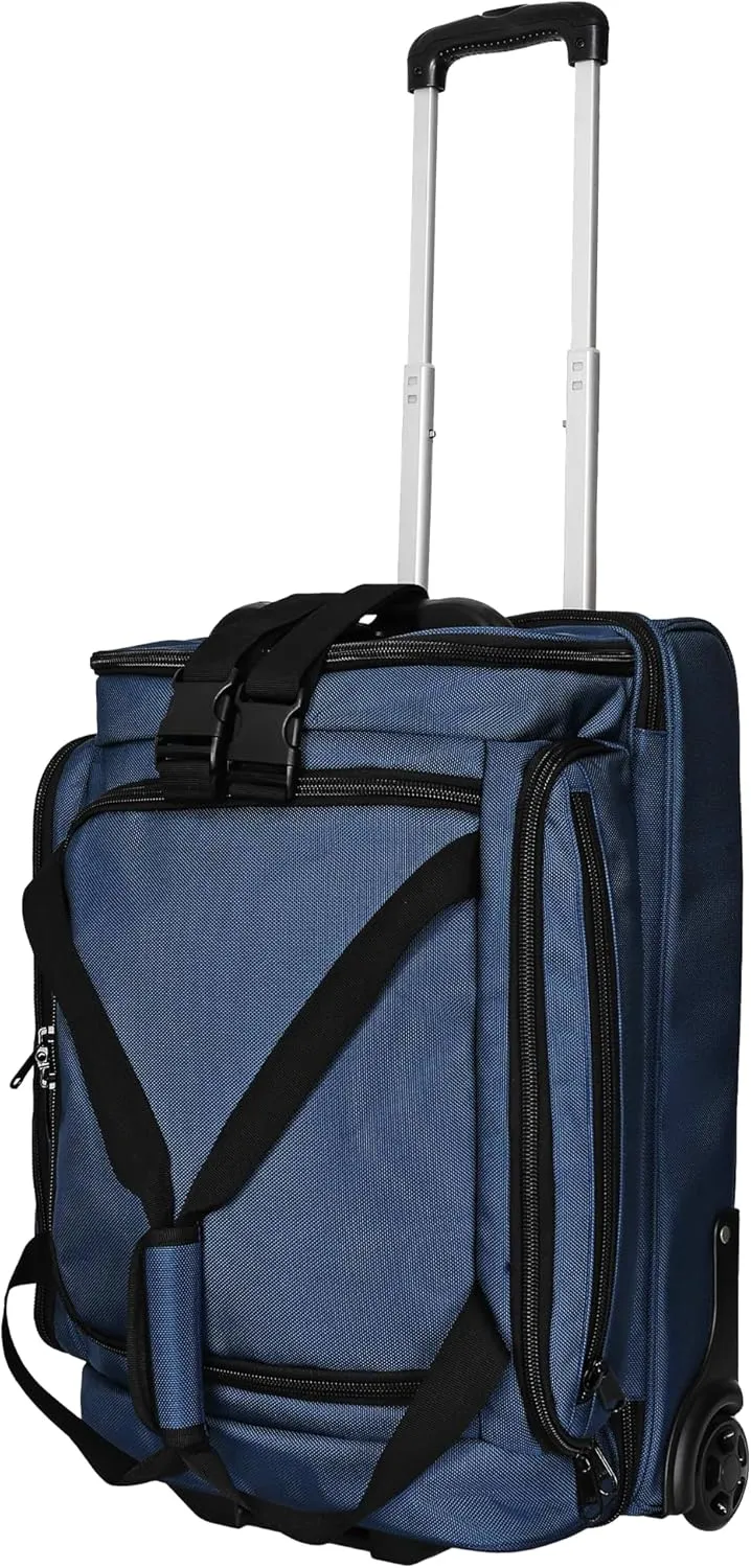 CADDYDADDY First Class Carry-on Duffel Bag for Men & Women, Golf Travel Bag, Skate Wheels, Telescoping Handle, Ballistic Nylon, 2 Adjustable Luggage Straps Shoe Pocket 2 Year Full Replacement Coverage