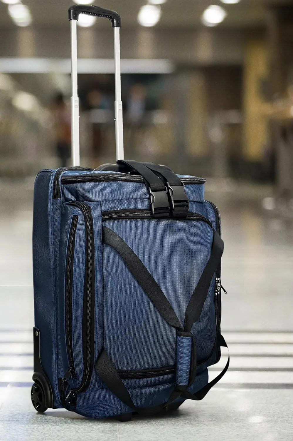 CADDYDADDY First Class Carry-on Duffel Bag for Men & Women, Golf Travel Bag, Skate Wheels, Telescoping Handle, Ballistic Nylon, 2 Adjustable Luggage Straps Shoe Pocket 2 Year Full Replacement Coverage