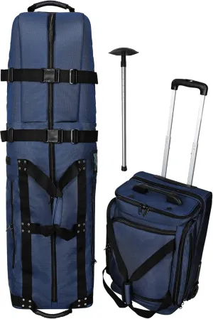 CaddyDaddy First Class Travel Set | 1000D Ballistic Nylon Golf Travel Bag and Wheeled Carry-On Luggage with Telescopic Handle and Adjustable Straps for Caravan Transport-2 Year Replacement Coverage.