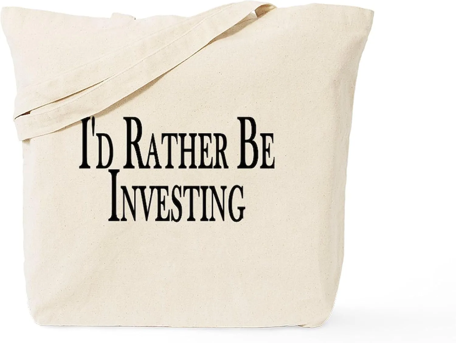 CafePress Rather Be Investing Tote Bag Reusable Natural Beige Canvas Shopping Bag