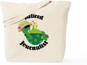 CafePress Retired Journalist Gift Tote Bag Reusable Natural Beige Canvas Shopping Bag