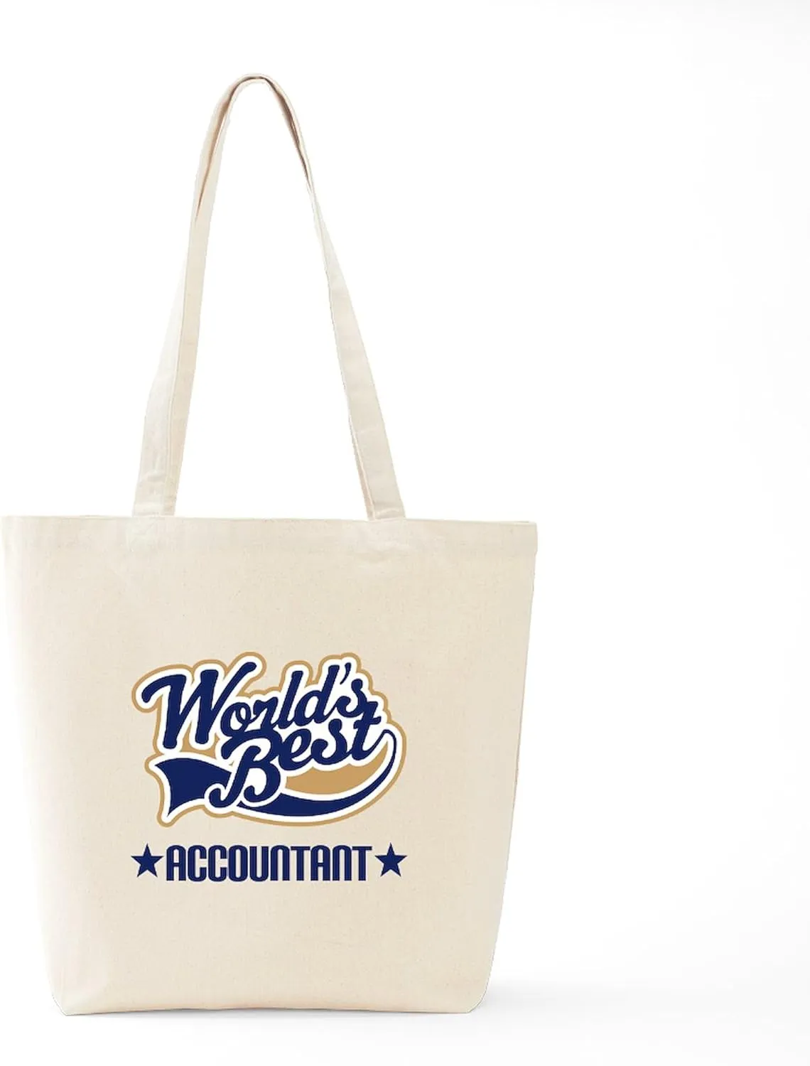 CafePress Worlds Best Accountant Tote Bag Reusable Natural Beige Canvas Shopping Bag