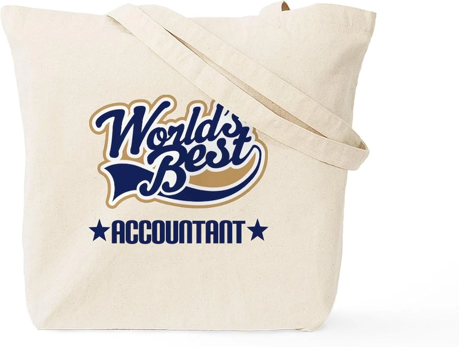 CafePress Worlds Best Accountant Tote Bag Reusable Natural Beige Canvas Shopping Bag