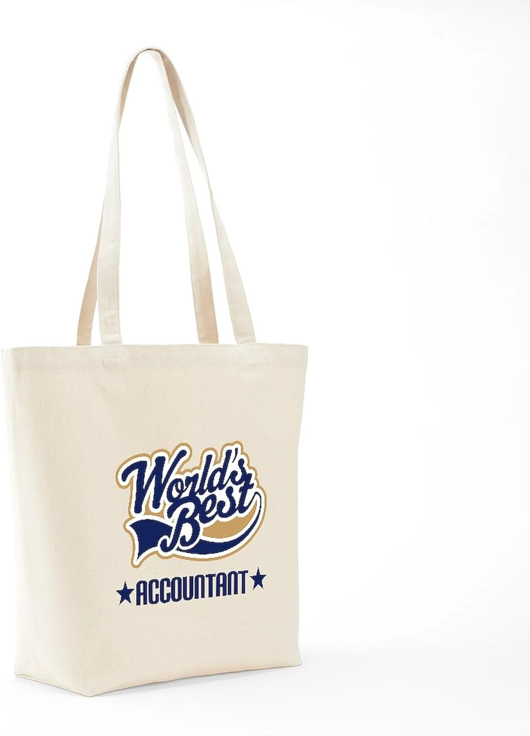 CafePress Worlds Best Accountant Tote Bag Reusable Natural Beige Canvas Shopping Bag