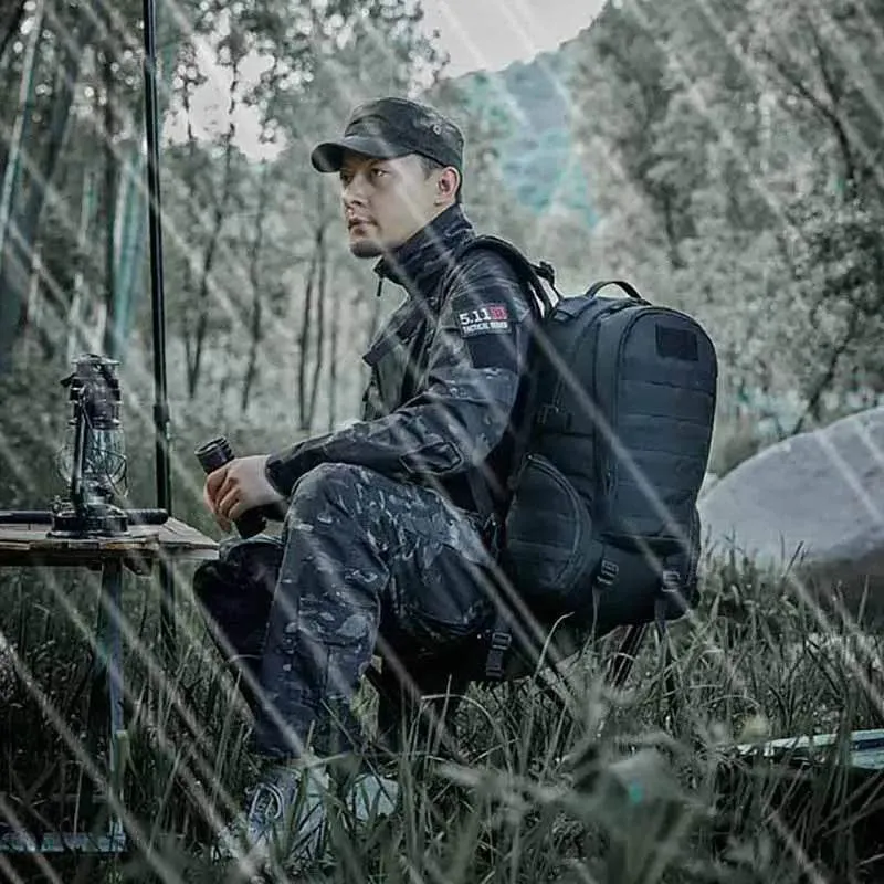 Camouflage Backpack Tactical Men Hiking Mountaineering Large Bag Camping Bag Multi-functional Sports Travel Backpack Outdoor New