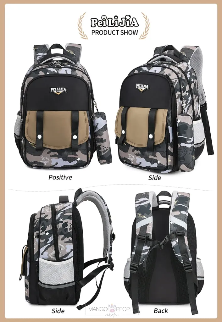 Camouflage Design Backpacks for High School and College Students
