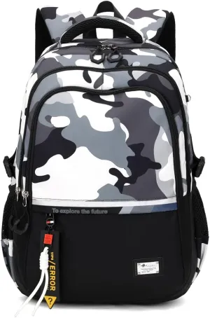 Camouflage Kids School Backpack for Boys Camo Casual Bookbags Elementary Middle School Bag Teens Travel Backpack