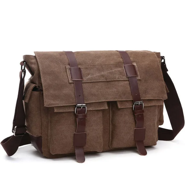 Canvas Crossbody Pack Retro Casual Office Travel Bag