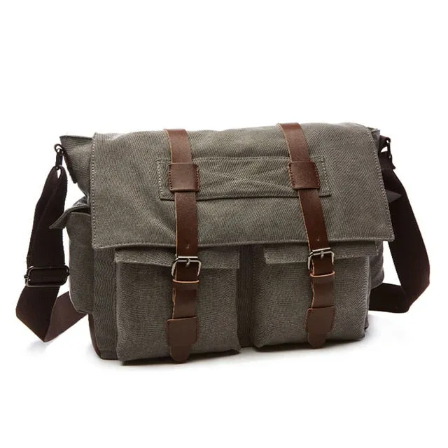 Canvas Crossbody Pack Retro Casual Office Travel Bag