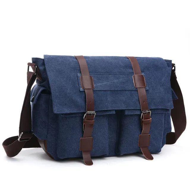 Canvas Crossbody Pack Retro Casual Office Travel Bag
