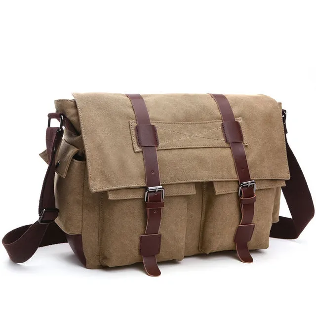 Canvas Crossbody Pack Retro Casual Office Travel Bag