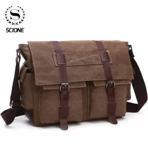 Canvas Crossbody Pack Retro Casual Office Travel Bag