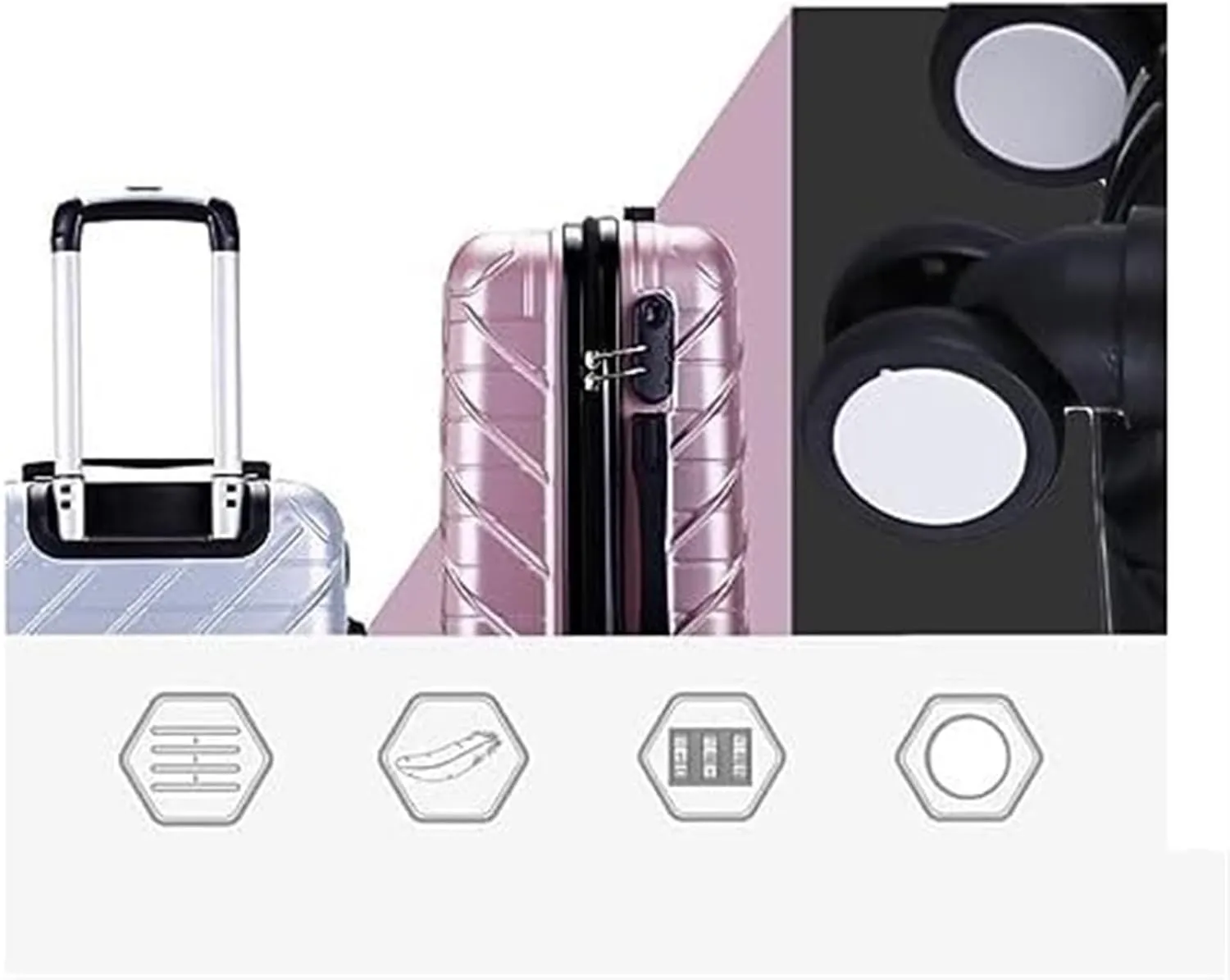 Carry On Luggages Suitcase Carry On Luggage with Spinner Wheels Luggage Travel Suitcase Hardshell Lightweight Suitcase Luggage Suitcases (Pink-20inch