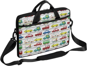 Cartoon Colorful Car Laptop Computer Bag Waterproof Shoulder Messenger Bag 13-15 inch Durable Laptop Tote Bag with Shoulder Strap Handle Lightweight Crossbody Briefcase