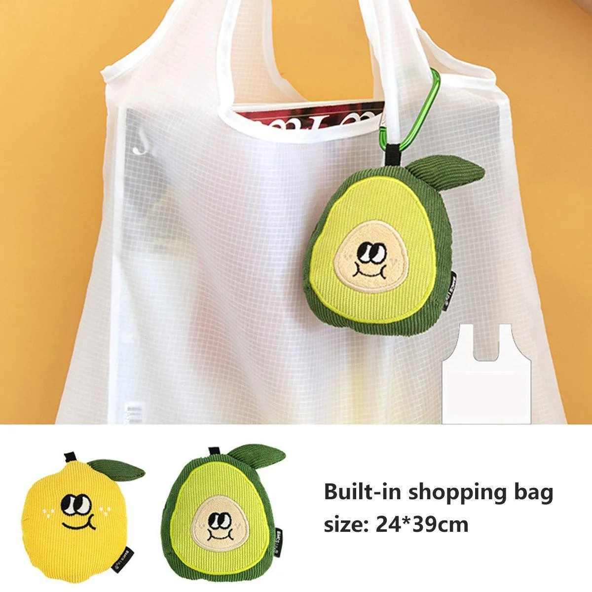 Cartoon Fruit Shopping Bag Cute Doll Folding Eco-Friendly Pendant Tote Bag