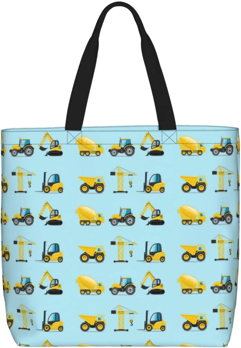 Cartoon Heavy Machinery Truck Tote Bag For Women, Large Shoulder Bag Top Handle Handbag For Travel, Work