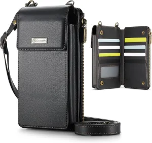 CaseMe Small Crossbody Cell Phone Bag for Women, RFID Blocking Shoulder Handbag Strap Wallet Purse with Card Slots