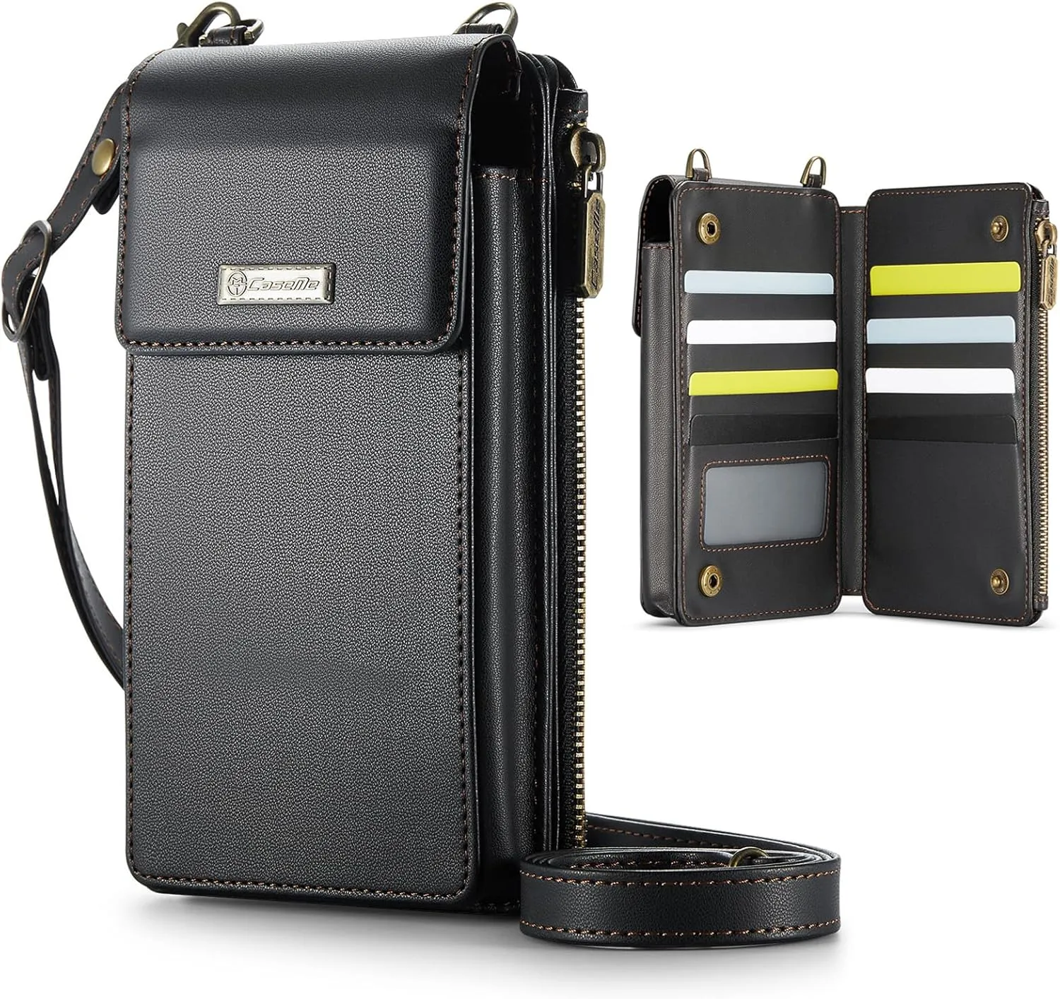 CaseMe Small Crossbody Cell Phone Bag for Women, RFID Blocking Shoulder Handbag Strap Wallet Purse with Card Slots