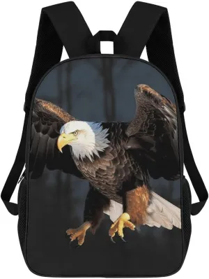 Casual Backpack for Men Women Waterproof Lightweight Daypack Travel Laptop Bag Bald Eagle