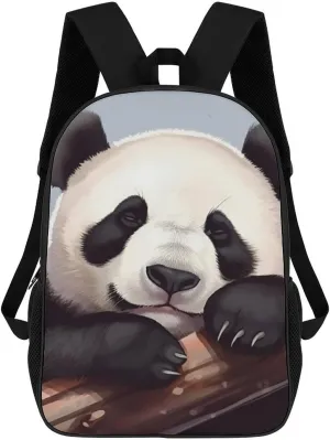Casual Backpack for Men Women Waterproof Lightweight Daypack Travel Laptop Bag Cute Panda