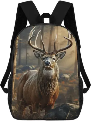 Casual Backpack for Men Women Waterproof Lightweight Daypack Travel Laptop Bag Deer Hunting Season