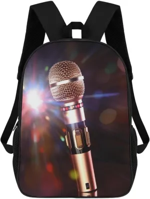 Casual Backpack for Men Women Waterproof Lightweight Daypack Travel Laptop Bag Karaoke Microphone