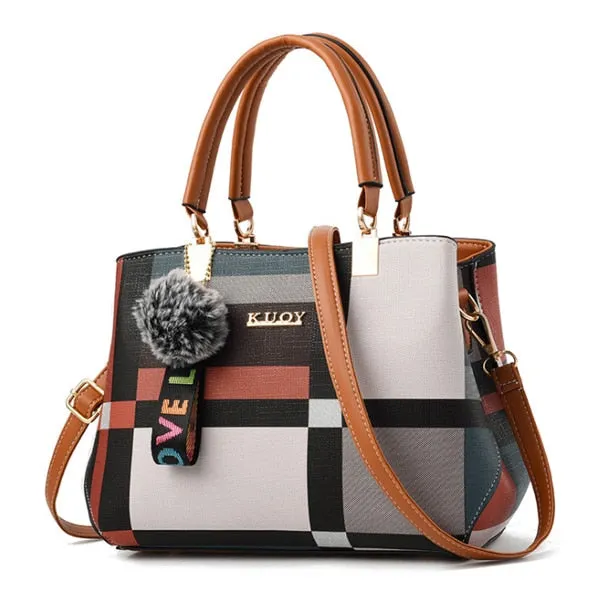 Casual Female Plaid Bags AI-powered Messenger Brand Crossbody Fashion Women Handbags Bag ACELURE Functional design Leather Wild Totes Shoulder Stitching New