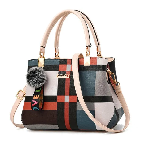 Casual Female Plaid Bags AI-powered Messenger Brand Crossbody Fashion Women Handbags Bag ACELURE Functional design Leather Wild Totes Shoulder Stitching New