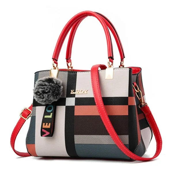 Casual Female Plaid Bags AI-powered Messenger Brand Crossbody Fashion Women Handbags Bag ACELURE Functional design Leather Wild Totes Shoulder Stitching New