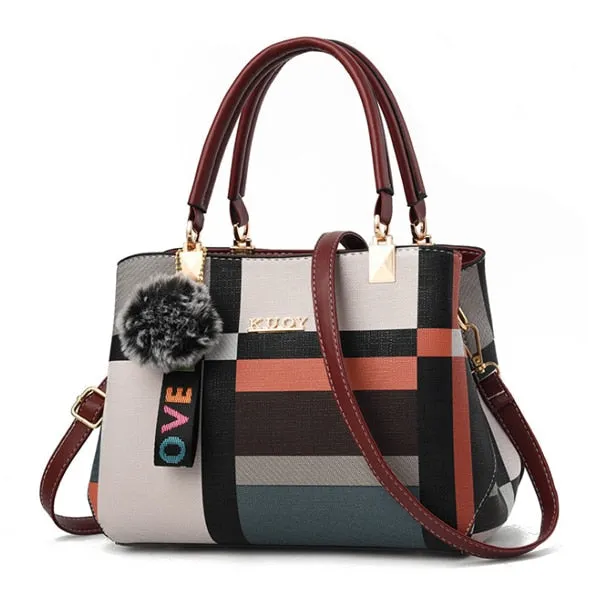 Casual Female Plaid Bags AI-powered Messenger Brand Crossbody Fashion Women Handbags Bag ACELURE Functional design Leather Wild Totes Shoulder Stitching New
