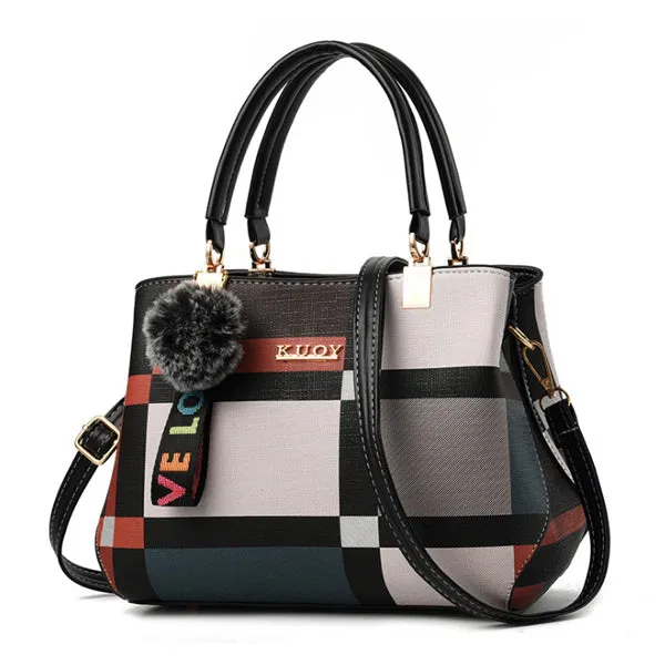 Casual Female Plaid Bags AI-powered Messenger Brand Crossbody Fashion Women Handbags Bag ACELURE Functional design Leather Wild Totes Shoulder Stitching New