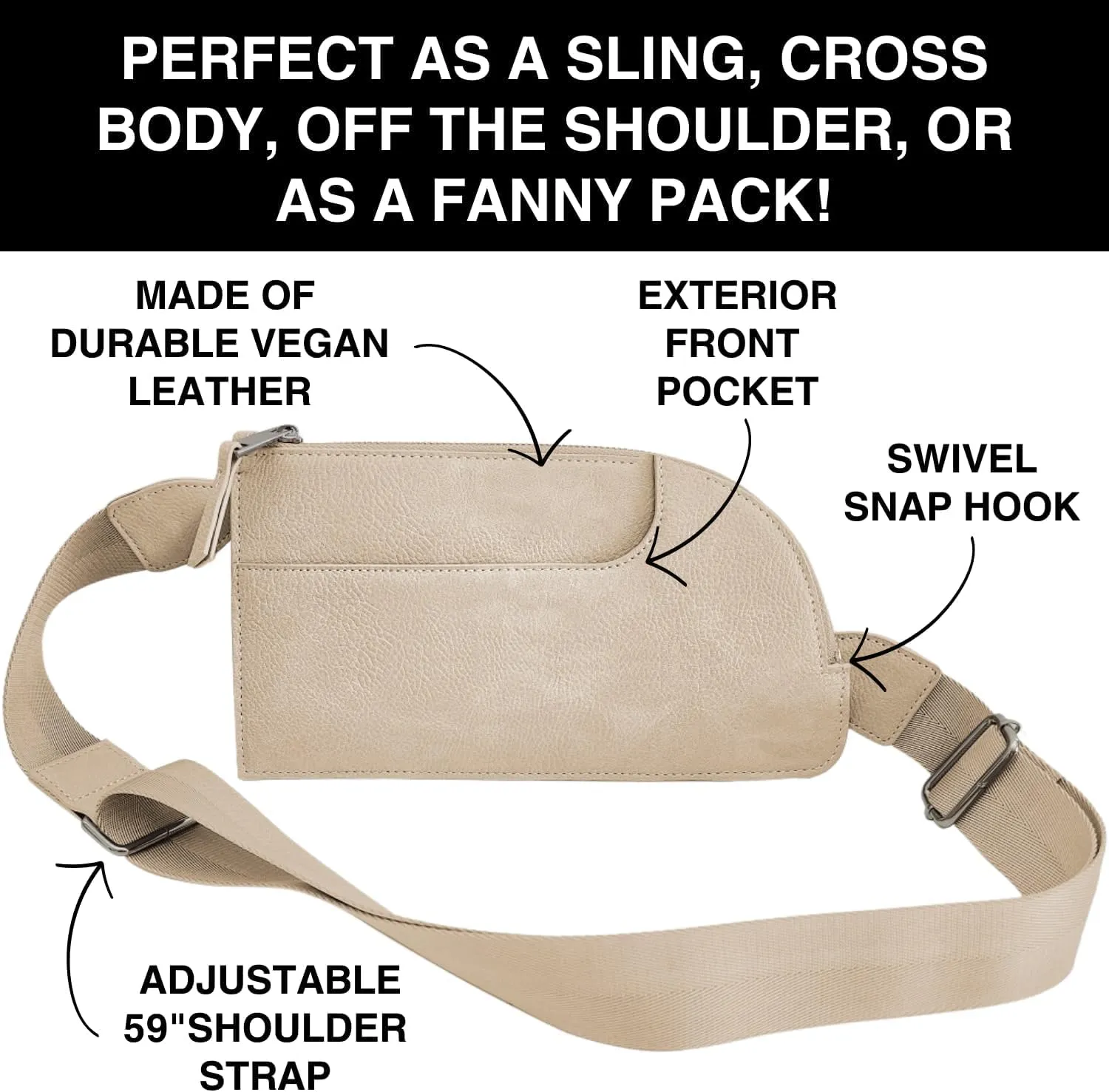 Cell Phone RFID Sling Bag - Touch Screen Women’s Sling Purse Crossbody for Woman (RFID BFF)