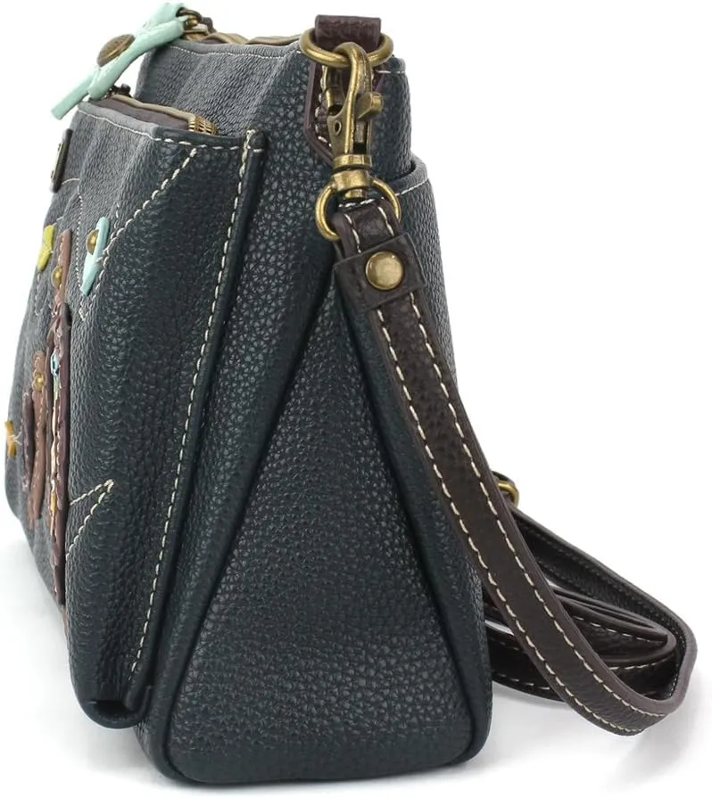 CHALA RFID Protected Vegan Leather Deluxe Crossbody Bag with Adjustable Straps