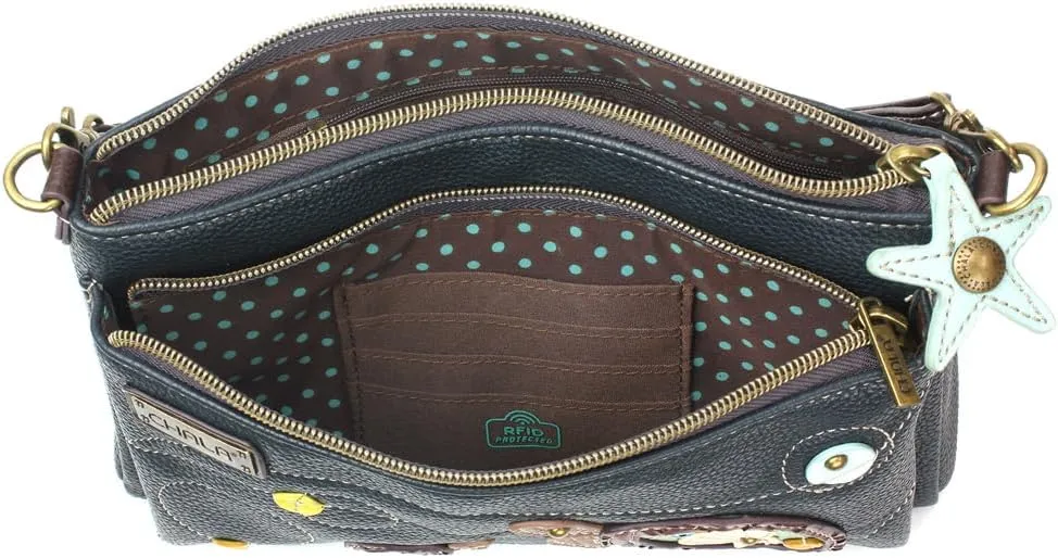 CHALA RFID Protected Vegan Leather Deluxe Crossbody Bag with Adjustable Straps