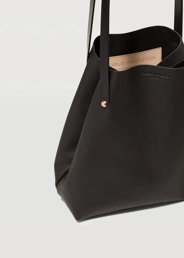 CHARLIE MIDDLETON Black Nappa Mini Bespoke Tote - Black