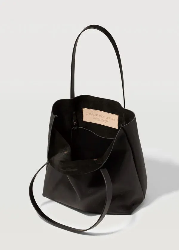 CHARLIE MIDDLETON Black Nappa Mini Bespoke Tote - Black