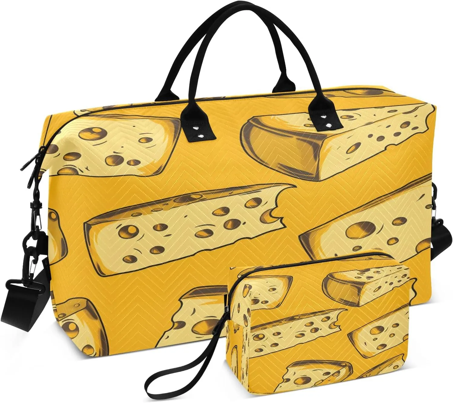 Cheese Color Pattern Travel Duffle Bag for Men Women Gym Bag with Storage Bag Weekender Bag Carry on Bags for Travel Trip Gym Yoga