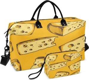 Cheese Color Pattern Travel Duffle Bag for Men Women Gym Bag with Storage Bag Weekender Bag Carry on Bags for Travel Trip Gym Yoga