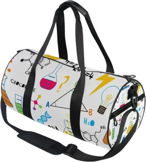 Chemistry Biology Physics Formula Gym Duffle Bag for Women Men Sports Fitness Bag Workout Travel Gymnastics Dance
