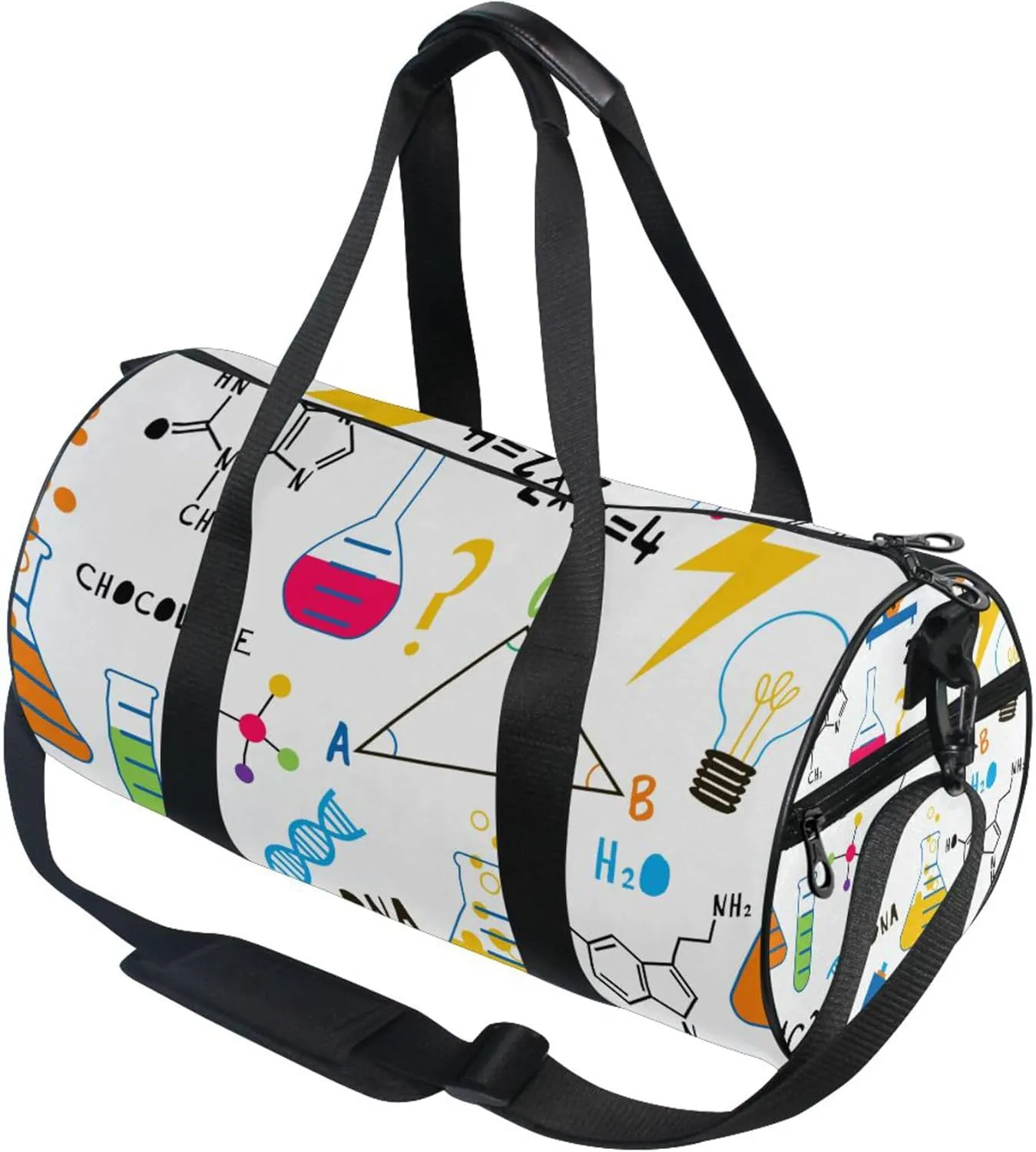 Chemistry Biology Physics Formula Gym Duffle Bag for Women Men Sports Fitness Bag Workout Travel Gymnastics Dance