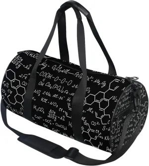 Chemistry Formulas Gym Duffle Bag for Women Men Sports Fitness Bag Workout Travel Gymnastics Dance