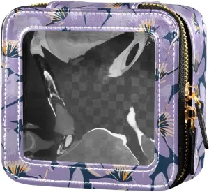 CHIFIGNO Cool Lilac Dark Makeup Cosmetic Bag,Cosmetic Bag for Traveling,Toiletry Bags for Traveling Women
