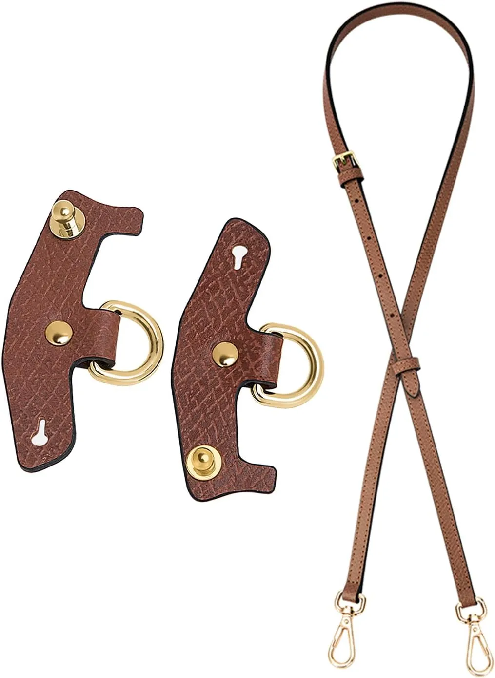 Chispee Bag Strap Accessories for Crossbody Bag Punch-Free Real Leather Shoulder Strap Perforated Conversion Accessories